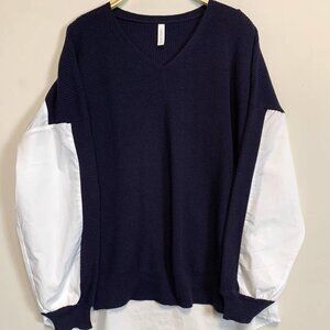 Japanese Brand "Lupilien" Patched Sweater Blouse - One Size